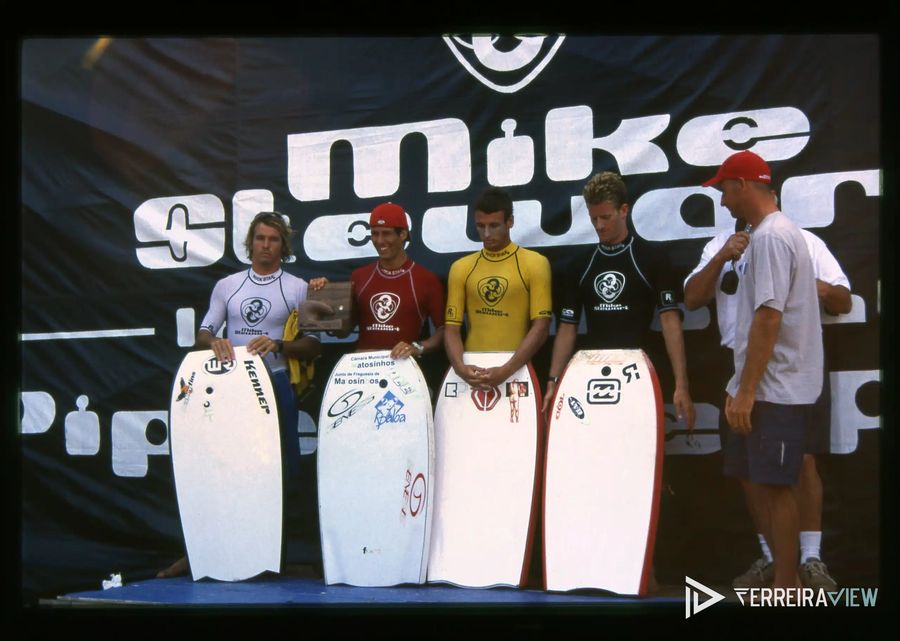 Pódio do mundial de bodyboard em Pipeline, no Havai